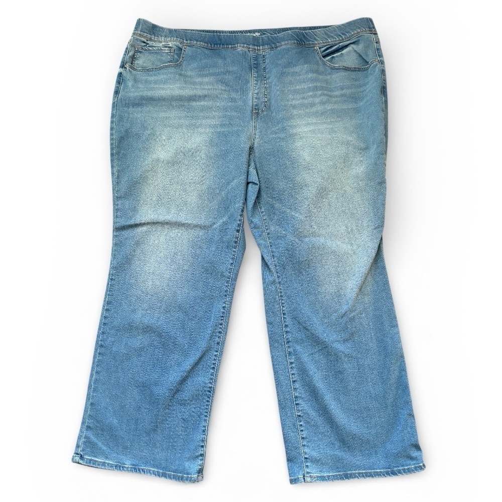 Terra Sky 4X Plus Jean Pull Up Comfort Stretch Denim Boot Cut Light Wash 28W 30W